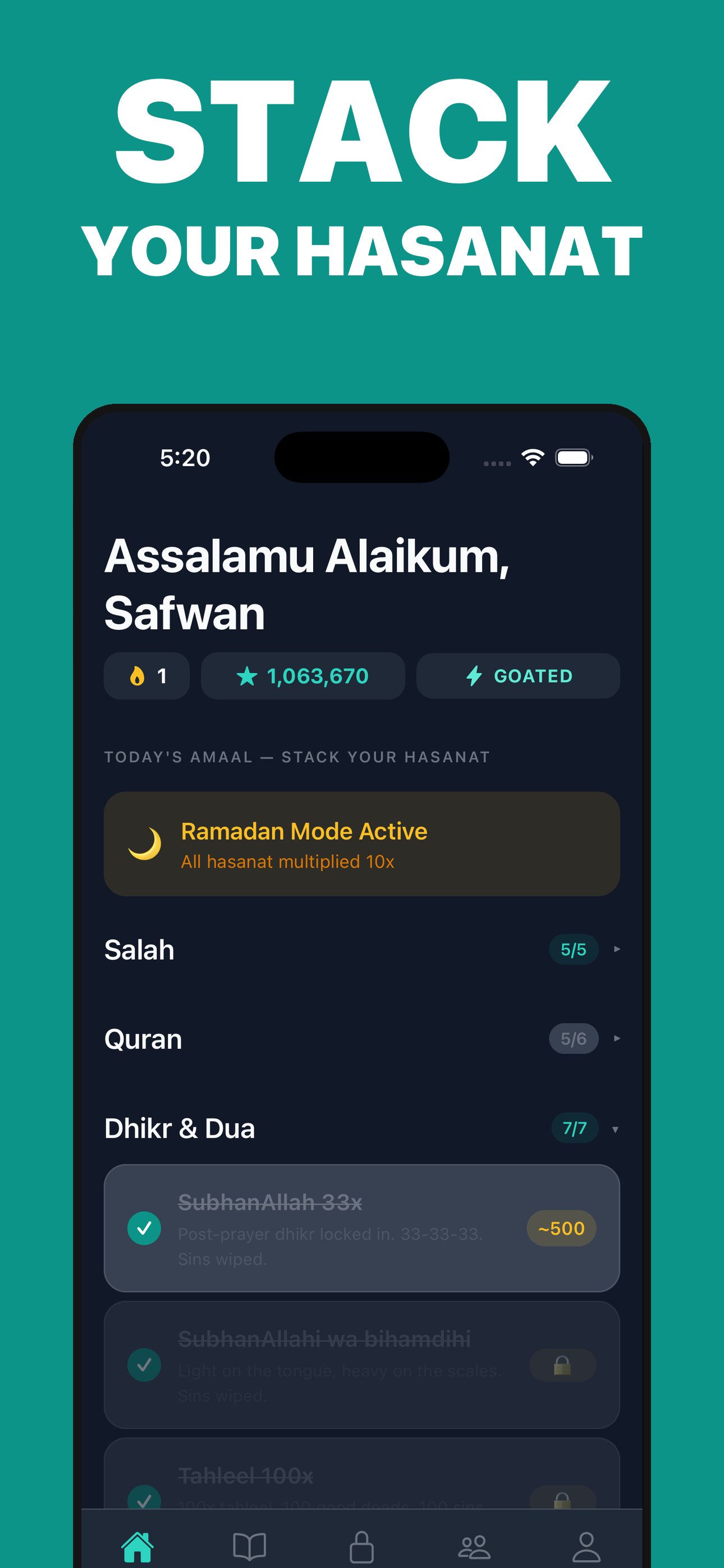 DeenMaxx Home Screen
